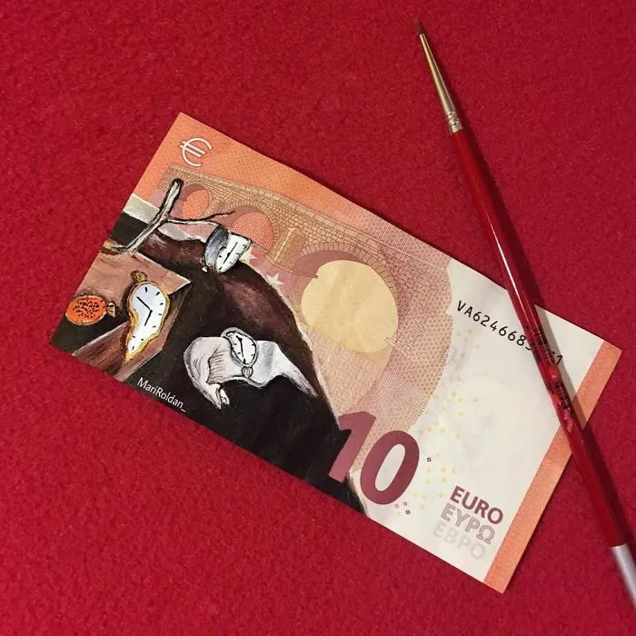 Artist Recreates Famous Paintings Using Money As Her Canvas