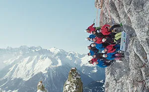Swiss Students Stand Sideways On A Mountain For A Spectacular Photo