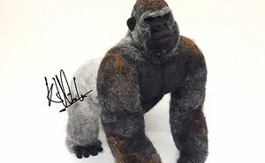 "Sid" The Needle Felted Silverback Gorilla