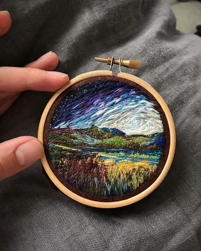 This Embroidery Artist Uses Thread Instead Of Paint To Create Amazing Landscape Scenes