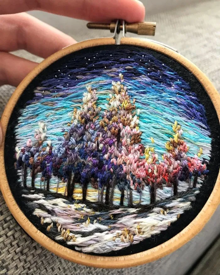 This Embroidery Artist Uses Thread Instead Of Paint To Create Amazing Landscape Scenes