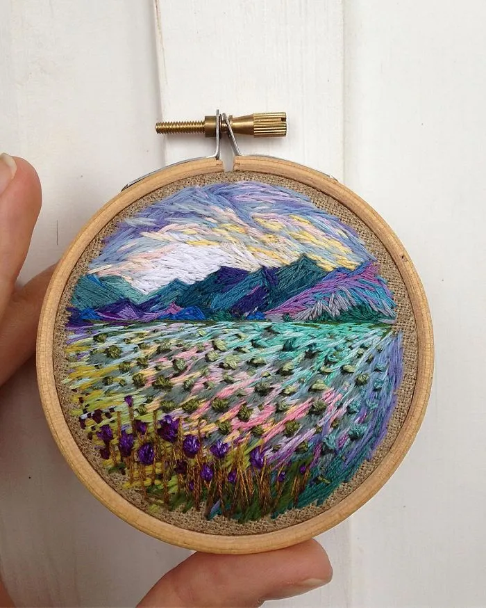 This Embroidery Artist Uses Thread Instead Of Paint To Create Amazing Landscape Scenes