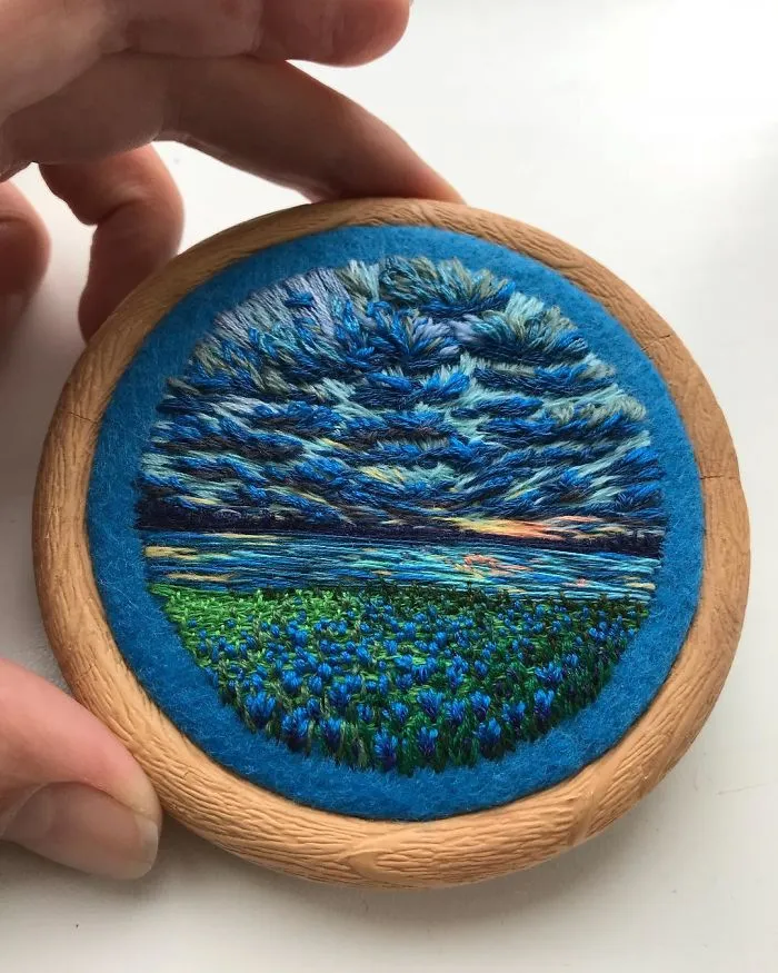 This Embroidery Artist Uses Thread Instead Of Paint To Create Amazing Landscape Scenes