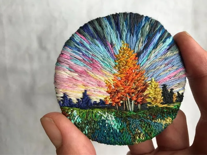 This Embroidery Artist Uses Thread Instead Of Paint To Create Amazing Landscape Scenes