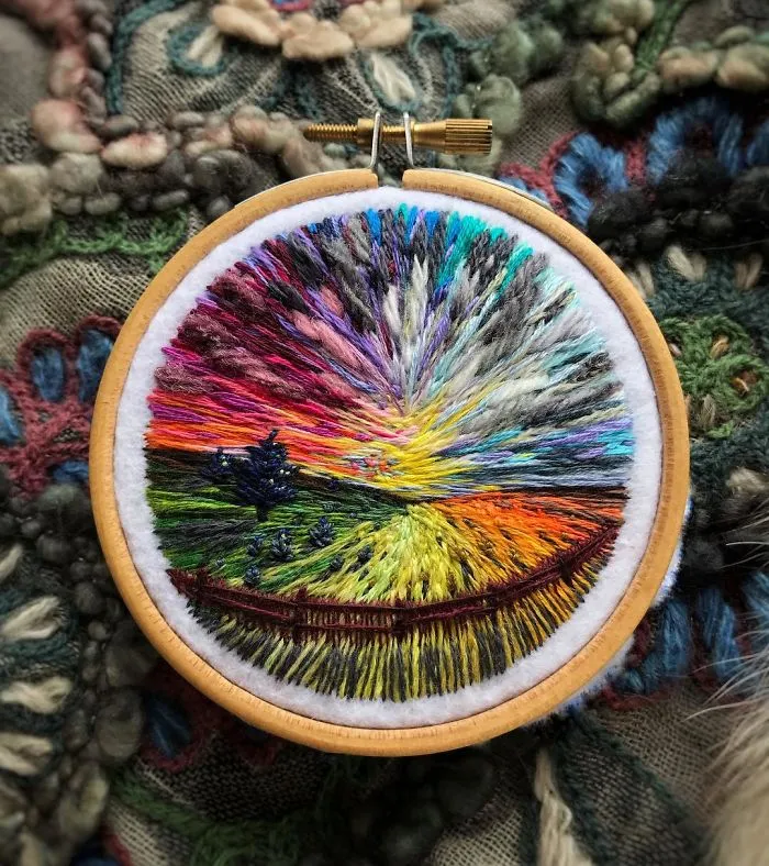 This Embroidery Artist Uses Thread Instead Of Paint To Create Amazing Landscape Scenes