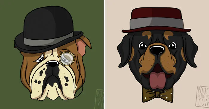 12 Gentlemen Dogs Illustrated By Dog Addicted Artist