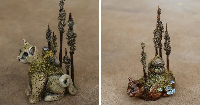 I Made Some Little Creature Figurines With Trees Growing On Them