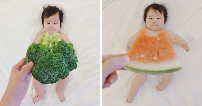 I Dressed My Baby Up In Food Outfits For 2 Weeks