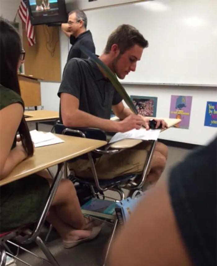 He Asked The Teacher For A Pen