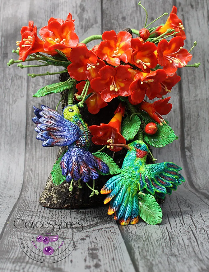 I Use Polymer Clay To Create Floral Jewellery