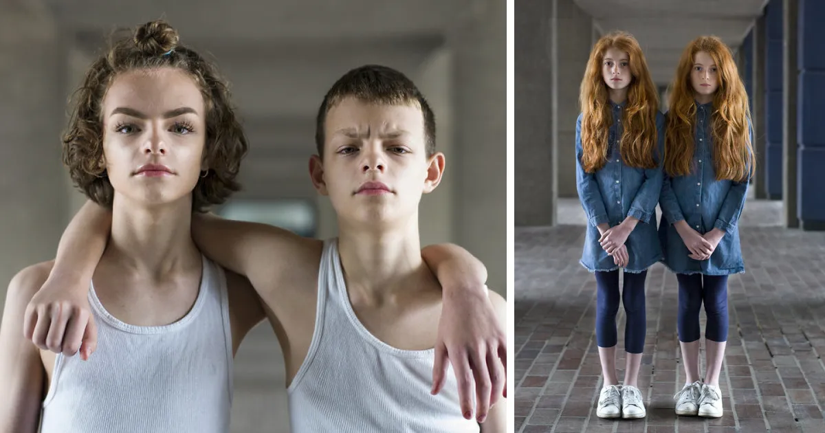 Estos retratos de gemelos idénticos muestran lo distintos que son