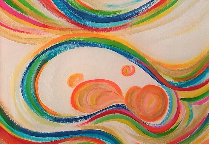 This Artist Transforms Black-And-White Sonograms Into Colorful Paintings