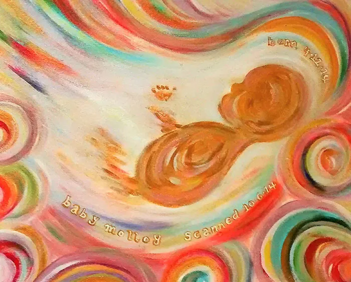 This Artist Transforms Black-And-White Sonograms Into Colorful Paintings