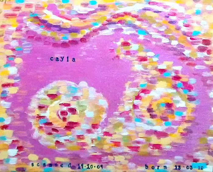 This Artist Transforms Black-And-White Sonograms Into Colorful Paintings