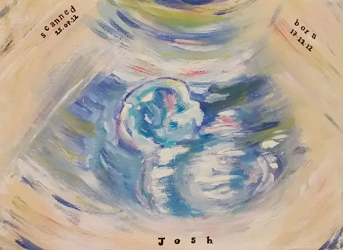 This Artist Transforms Black-And-White Sonograms Into Colorful Paintings