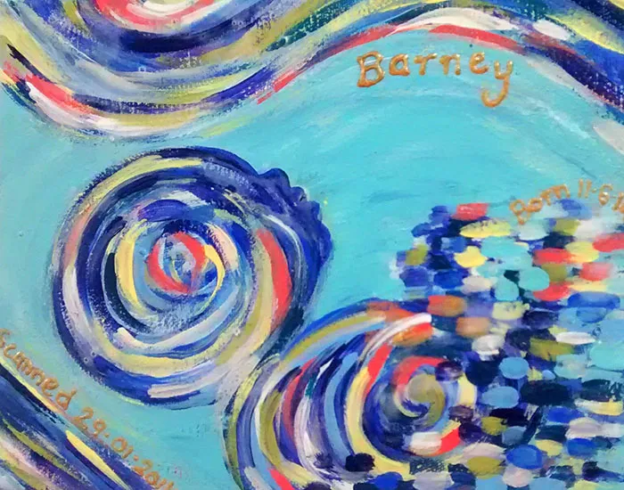 This Artist Transforms Black-And-White Sonograms Into Colorful Paintings