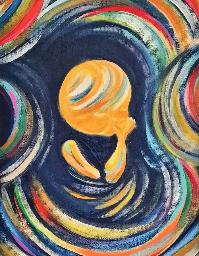 This Artist Transforms Black-And-White Sonograms Into Colorful Paintings