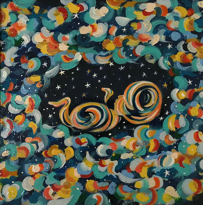 This Artist Transforms Black-And-White Sonograms Into Colorful Paintings