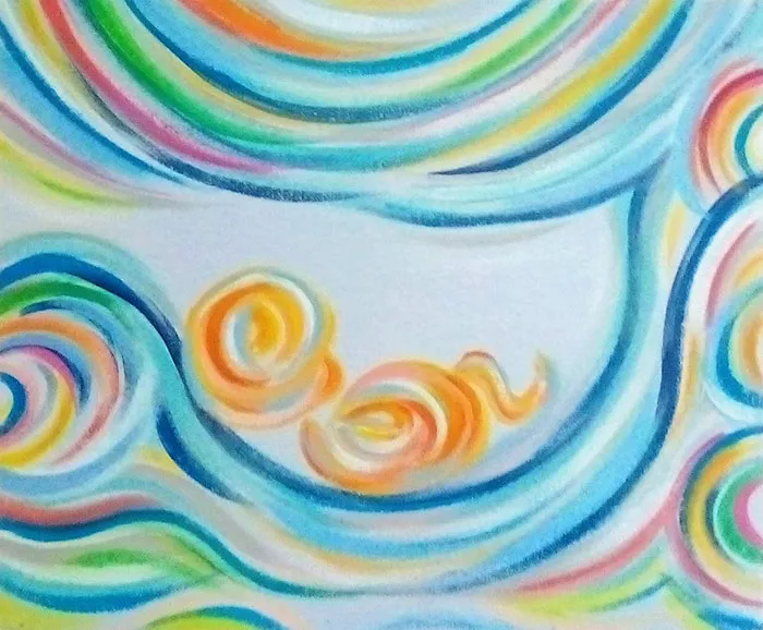 This Artist Transforms Black-And-White Sonograms Into Colorful Paintings