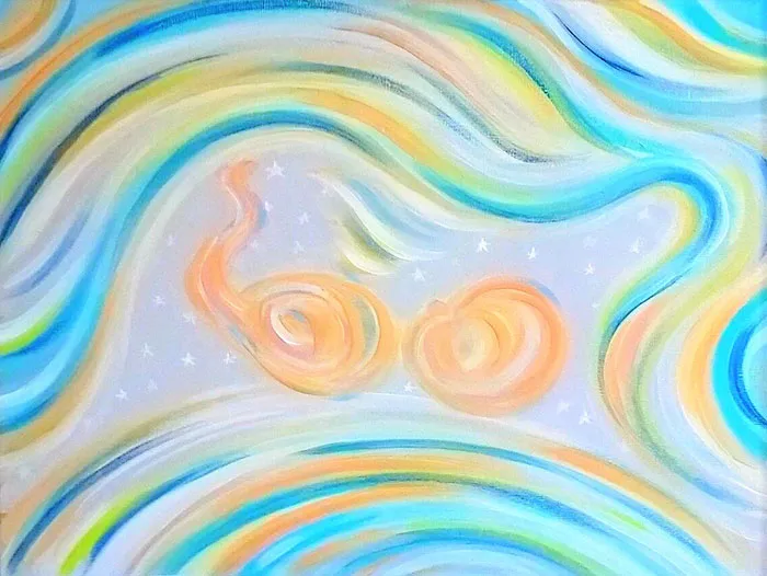 This Artist Transforms Black-And-White Sonograms Into Colorful Paintings