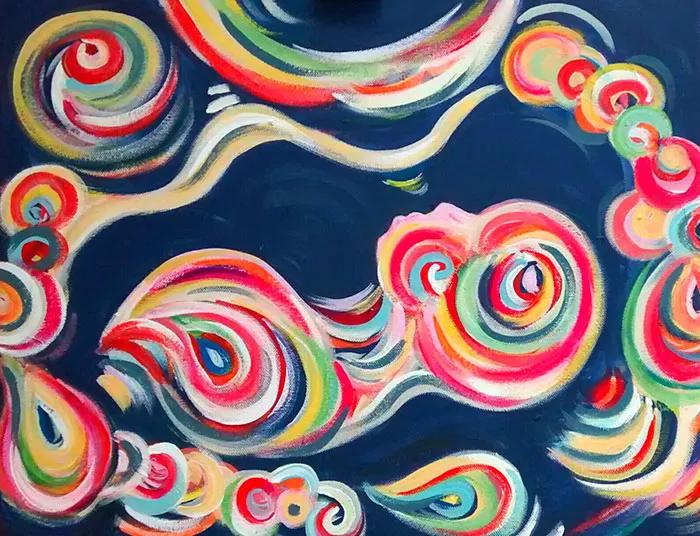 This Artist Transforms Black-And-White Sonograms Into Colorful Paintings