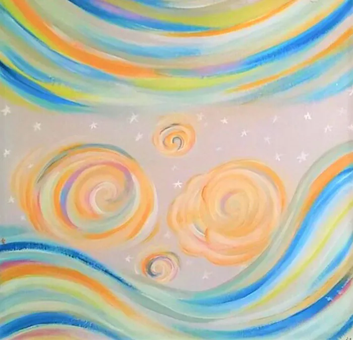This Artist Transforms Black-And-White Sonograms Into Colorful Paintings