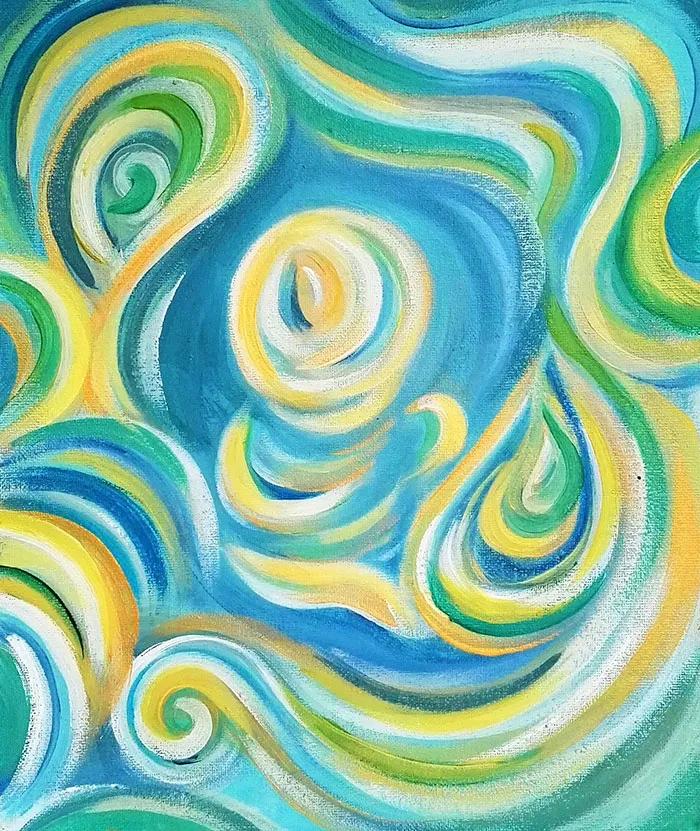 This Artist Transforms Black-And-White Sonograms Into Colorful Paintings