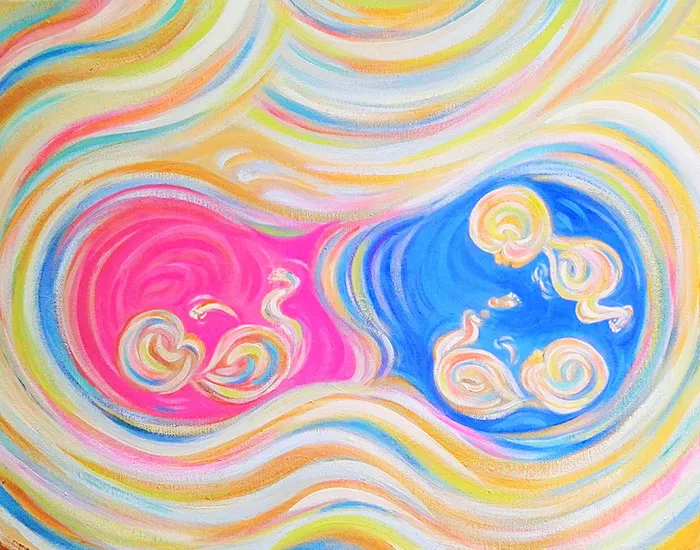 This Artist Transforms Black-And-White Sonograms Into Colorful Paintings