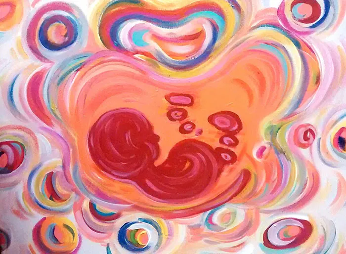 This Artist Transforms Black-And-White Sonograms Into Colorful Paintings