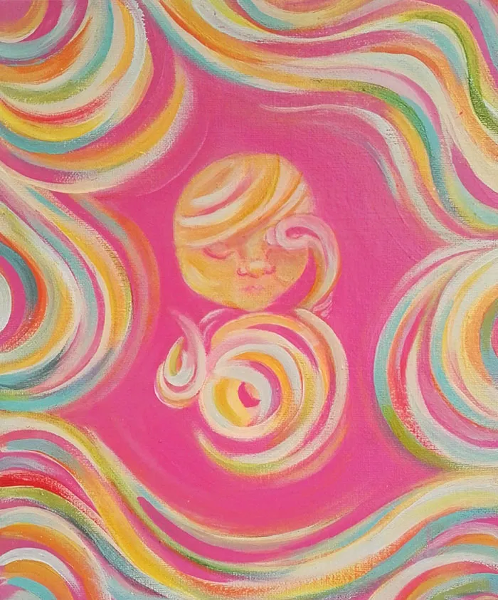 This Artist Transforms Black-And-White Sonograms Into Colorful Paintings