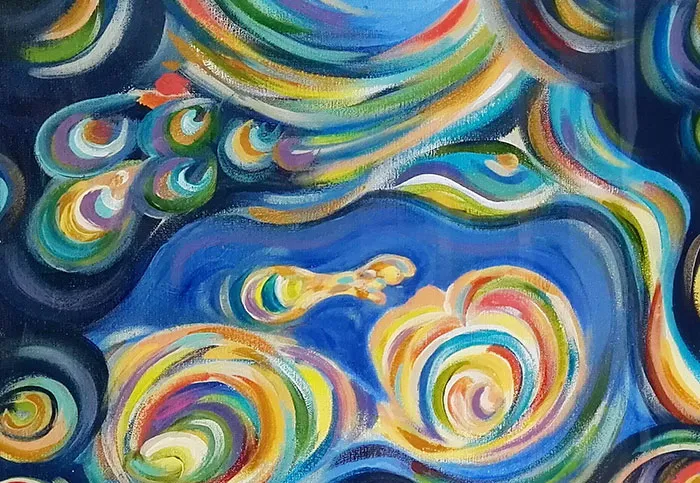 This Artist Transforms Black-And-White Sonograms Into Colorful Paintings