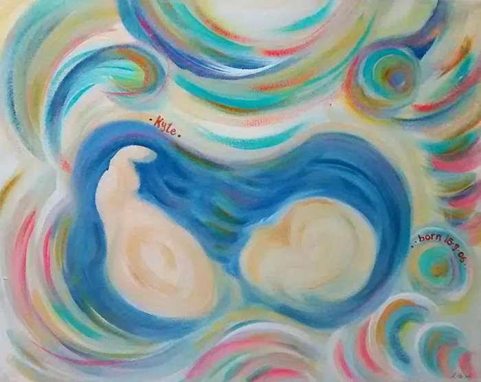 This Artist Transforms Black-And-White Sonograms Into Colorful Paintings