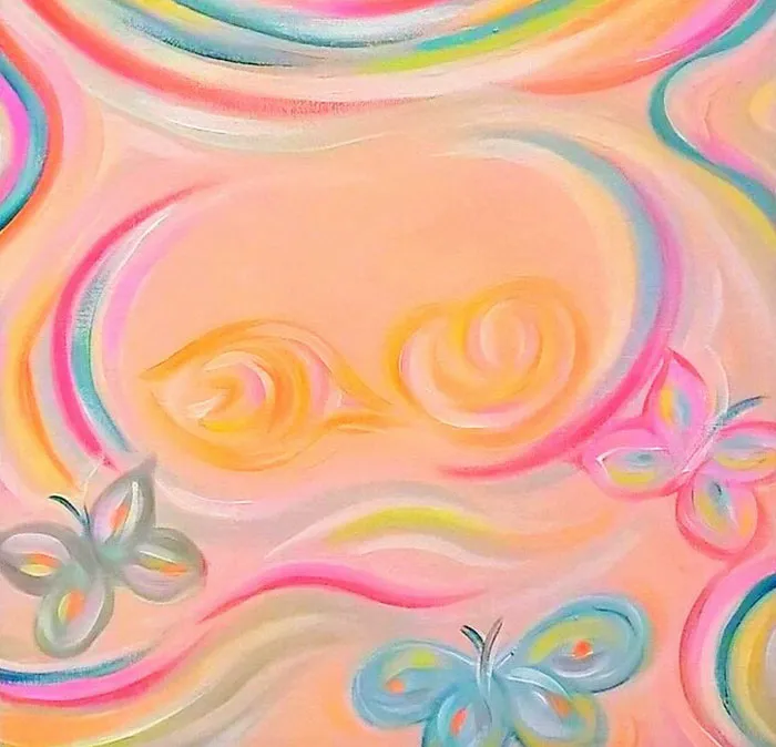 This Artist Transforms Black-And-White Sonograms Into Colorful Paintings