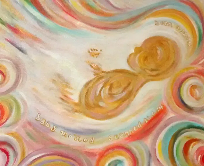 This Artist Transforms Black-And-White Sonograms Into Colorful Paintings