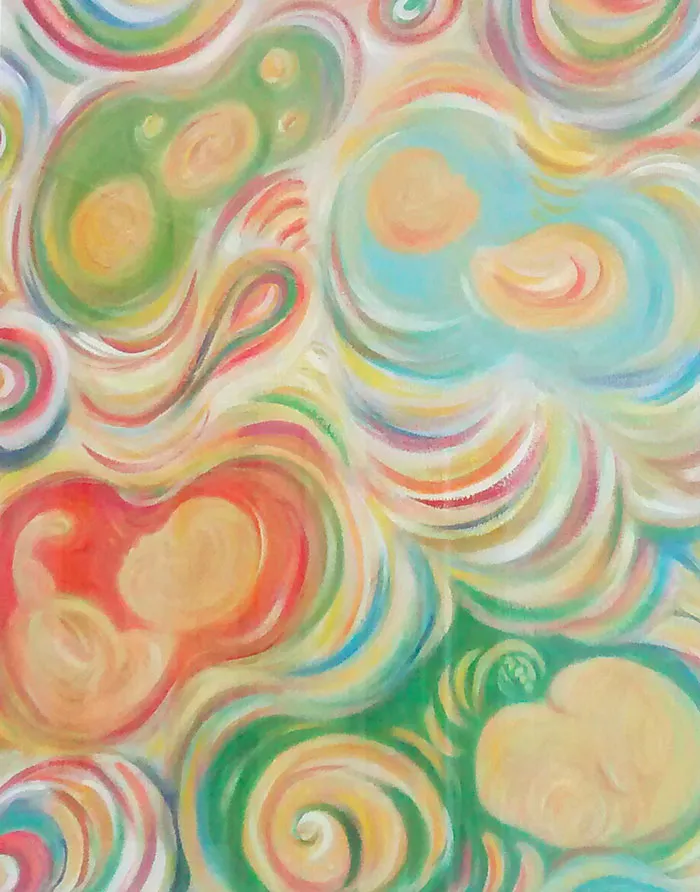 This Artist Transforms Black-And-White Sonograms Into Colorful Paintings