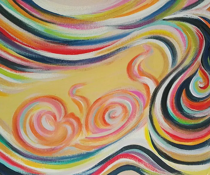 This Artist Transforms Black-And-White Sonograms Into Colorful Paintings