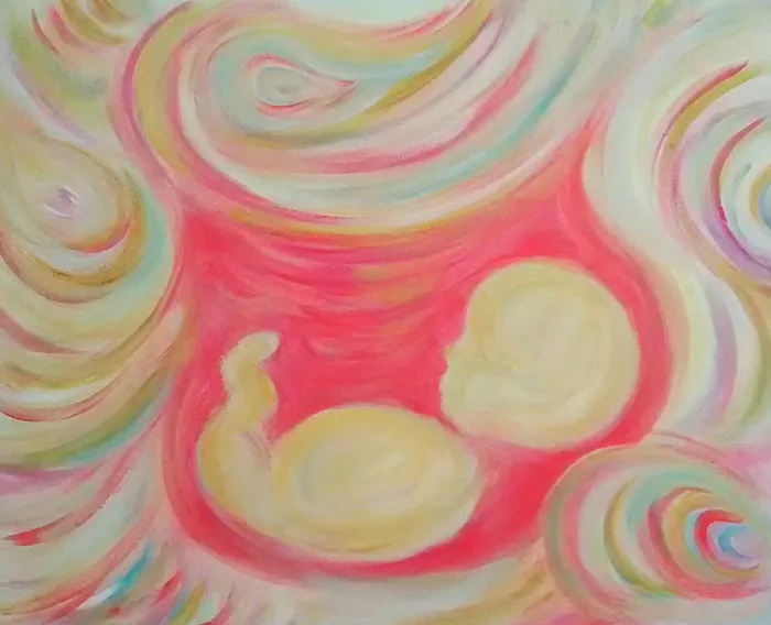 This Artist Transforms Black-And-White Sonograms Into Colorful Paintings