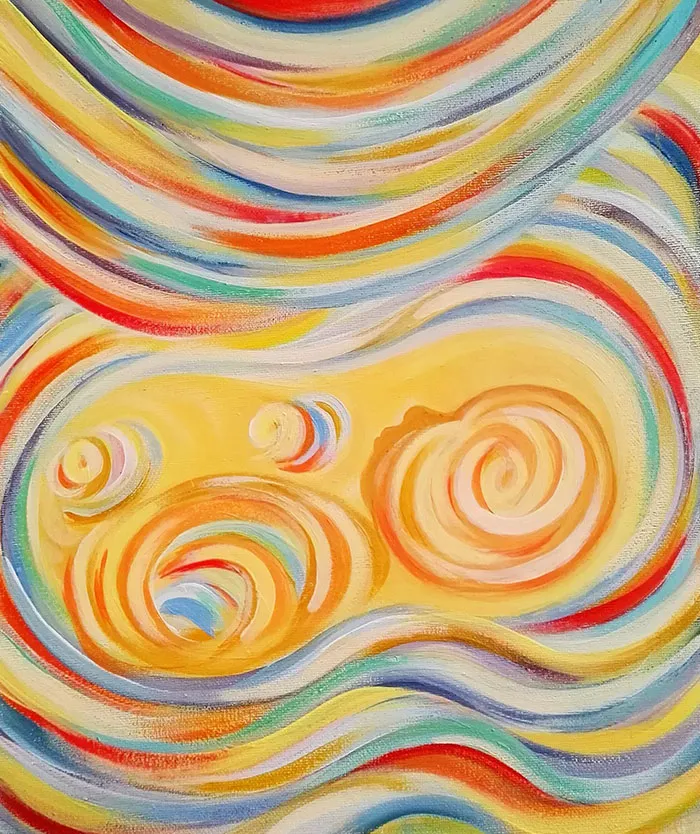 This Artist Transforms Black-And-White Sonograms Into Colorful Paintings