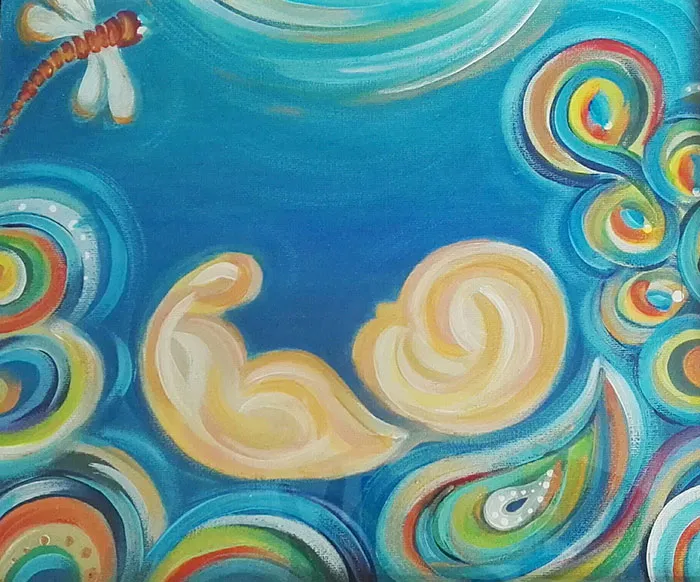 This Artist Transforms Black-And-White Sonograms Into Colorful Paintings