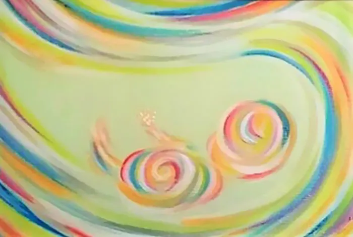 This Artist Transforms Black-And-White Sonograms Into Colorful Paintings