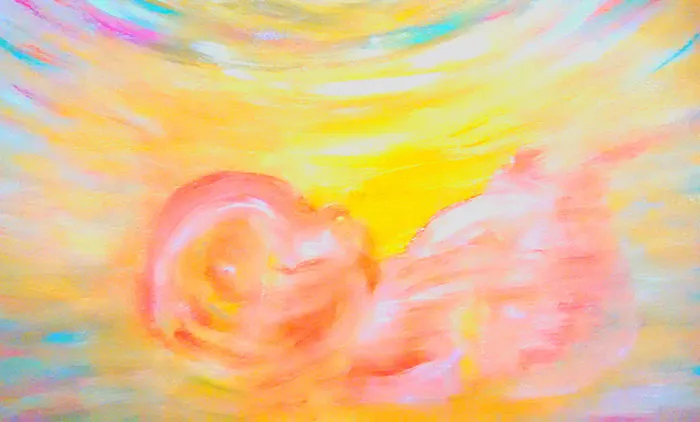 This Artist Transforms Black-And-White Sonograms Into Colorful Paintings