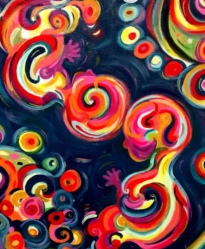 This Artist Transforms Black-And-White Sonograms Into Colorful Paintings