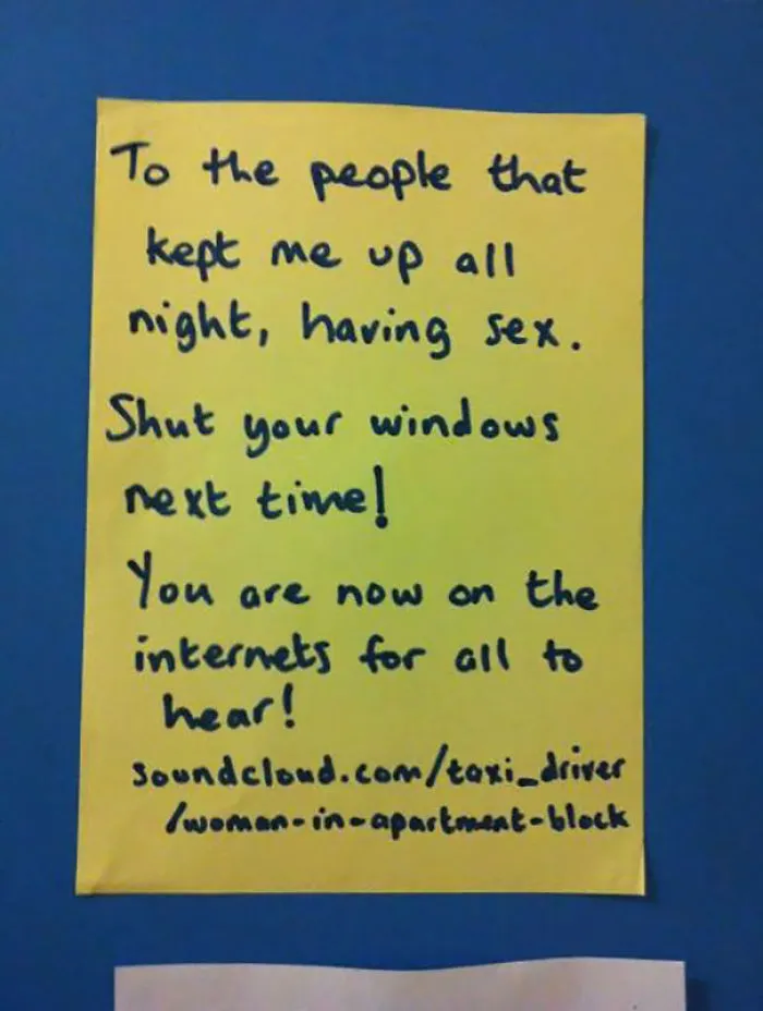 My Friend Was Kept Up By Neighbours Last Night