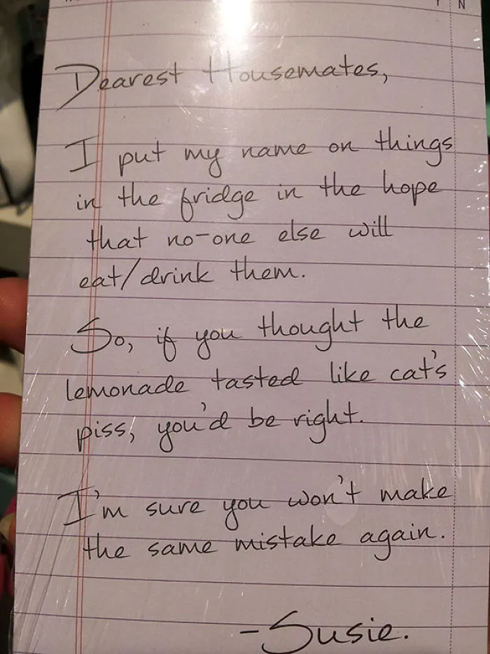 A Housemate's Note
