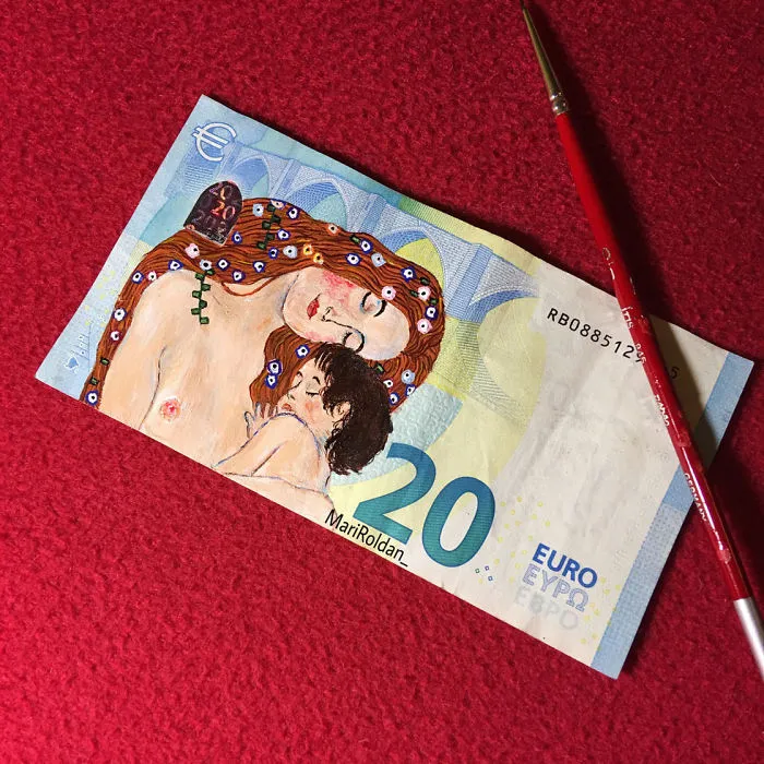 Artist Recreates Famous Paintings Using Money As Her Canvas