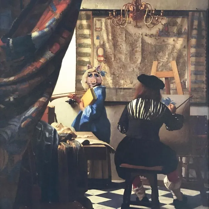 Este artista sigue pintando personajes de la cultura pop en viejas pinturas de 2ª mano (Nuevas imágenes)
