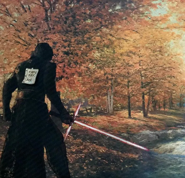 Este artista sigue pintando personajes de la cultura pop en viejas pinturas de 2ª mano (Nuevas imágenes)