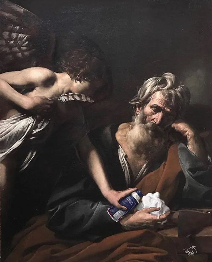 Este artista sigue pintando personajes de la cultura pop en viejas pinturas de 2ª mano (Nuevas imágenes)