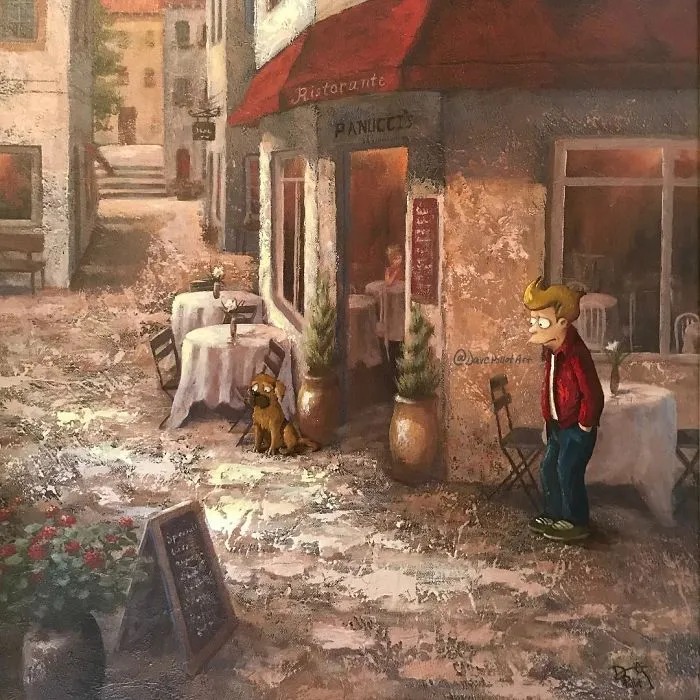 Este artista sigue pintando personajes de la cultura pop en viejas pinturas de 2ª mano (Nuevas imágenes)