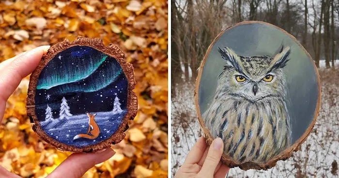 I Paint Magical Starry Scenes On Scavenged Wood (30 Pics)